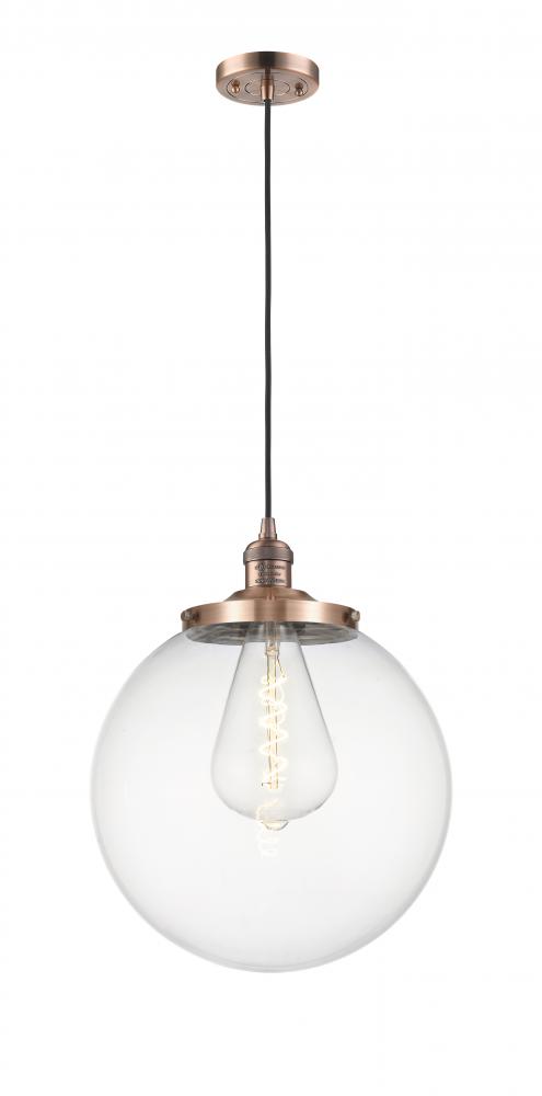 Beacon - 1 Light - 14 inch - Antique Copper - Cord hung - Mini Pendant