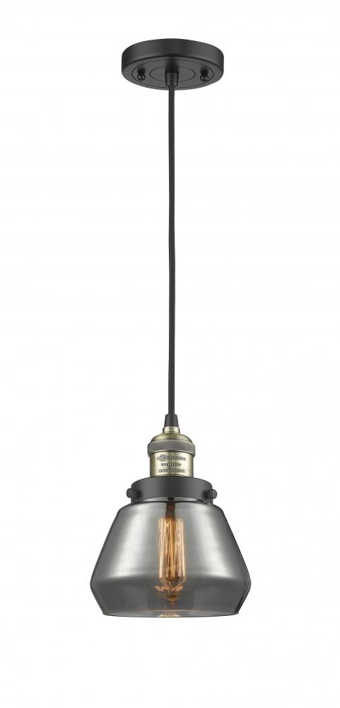 Fulton - 1 Light - 7 inch - Black Antique Brass - Cord hung - Mini Pendant