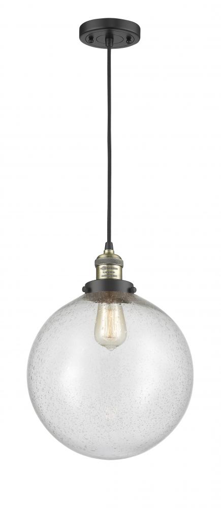 Beacon - 1 Light - 12 inch - Black Antique Brass - Cord hung - Mini Pendant