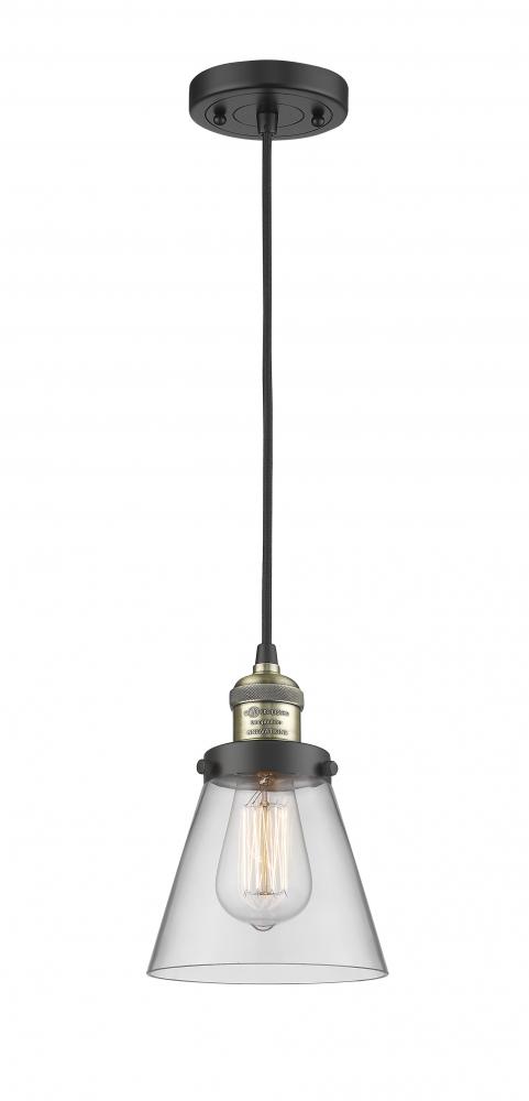 Cone - 1 Light - 6 inch - Black Antique Brass - Cord hung - Mini Pendant