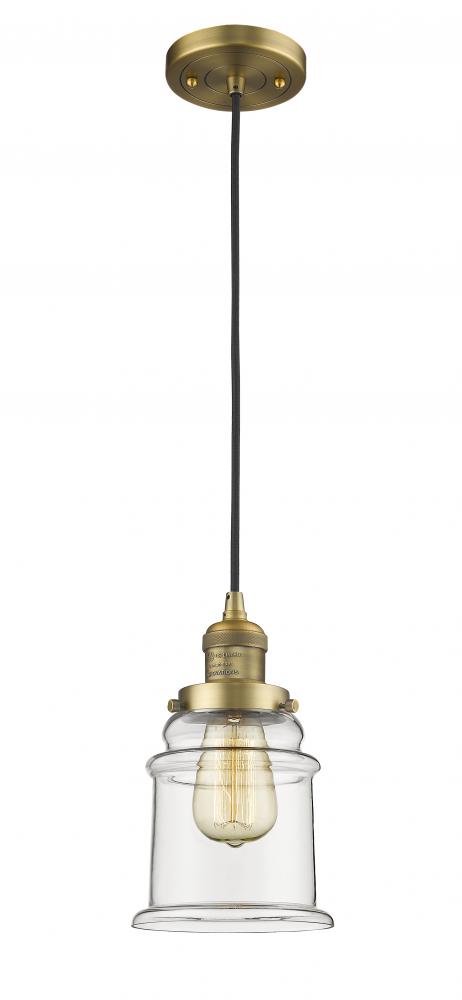 Canton - 1 Light - 6 inch - Brushed Brass - Cord hung - Mini Pendant