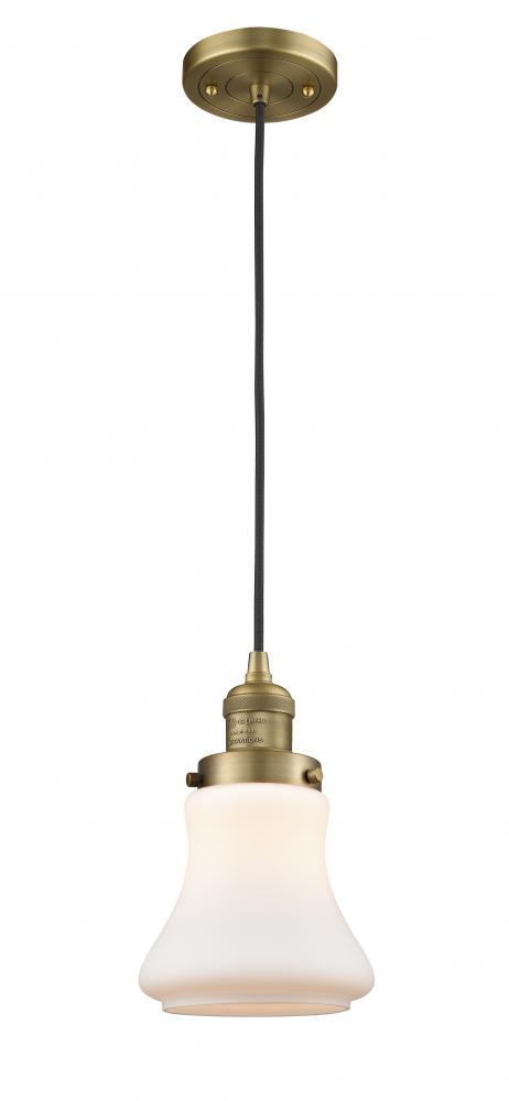 Bellmont - 1 Light - 6 inch - Brushed Brass - Cord hung - Mini Pendant