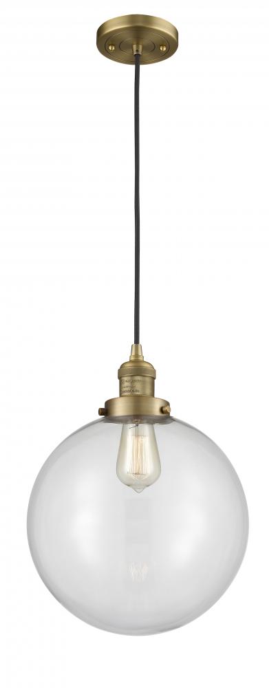 Beacon - 1 Light - 12 inch - Brushed Brass - Cord hung - Mini Pendant