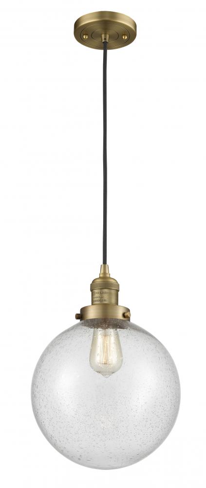 Beacon - 1 Light - 10 inch - Brushed Brass - Cord hung - Mini Pendant