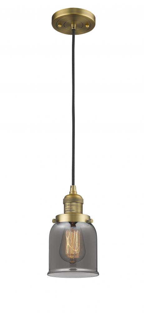 Bell - 1 Light - 5 inch - Brushed Brass - Cord hung - Mini Pendant