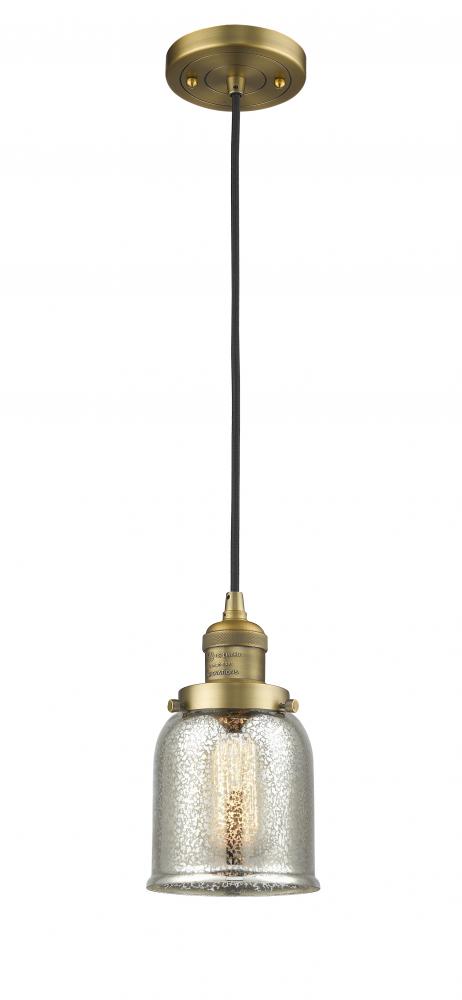 Bell - 1 Light - 5 inch - Brushed Brass - Cord hung - Mini Pendant