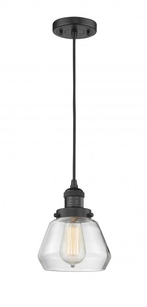 Fulton - 1 Light - 7 inch - Matte Black - Cord hung - Mini Pendant