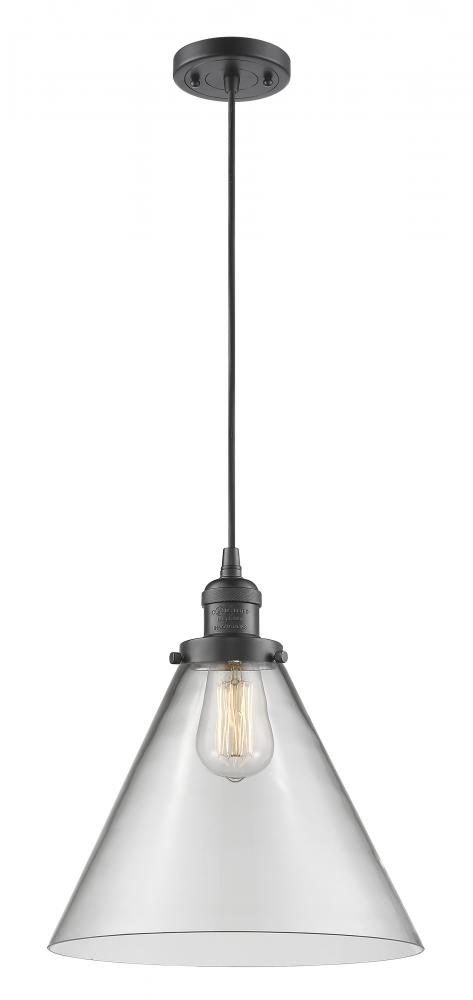 Cone - 1 Light - 12 inch - Oil Rubbed Bronze - Cord hung - Mini Pendant