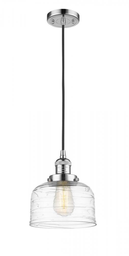 Bell - 1 Light - 8 inch - Polished Chrome - Cord hung - Mini Pendant