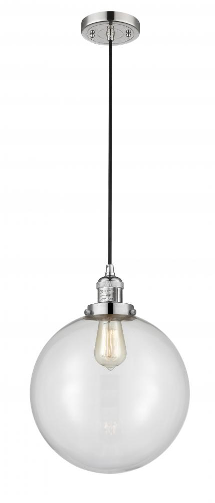 Beacon - 1 Light - 12 inch - Polished Nickel - Cord hung - Mini Pendant