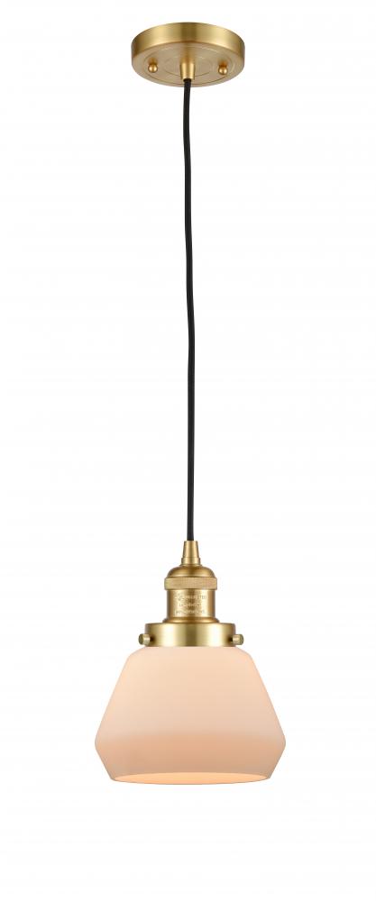 Fulton - 1 Light - 7 inch - Satin Gold - Cord hung - Mini Pendant