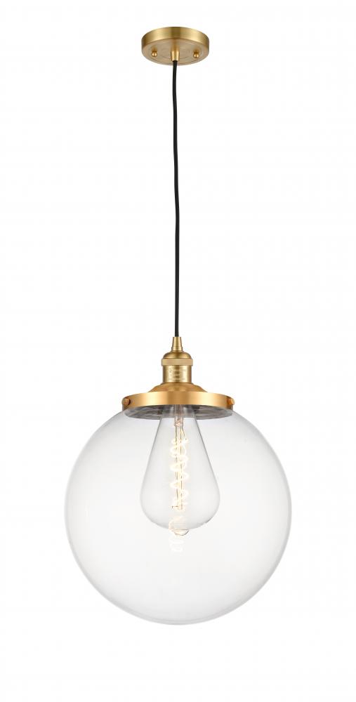 Beacon - 1 Light - 14 inch - Satin Gold - Cord hung - Mini Pendant