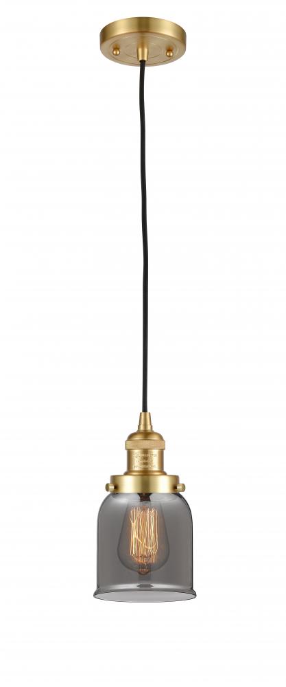 Bell - 1 Light - 5 inch - Satin Gold - Cord hung - Mini Pendant