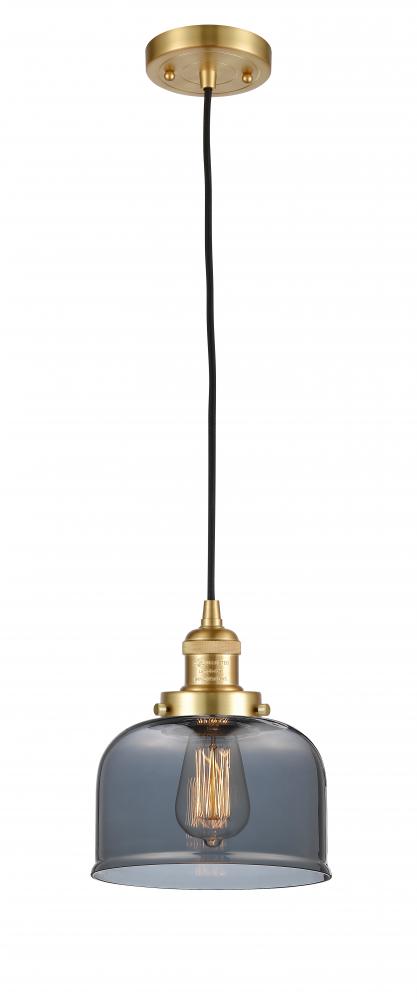 Bell - 1 Light - 8 inch - Satin Gold - Cord hung - Mini Pendant