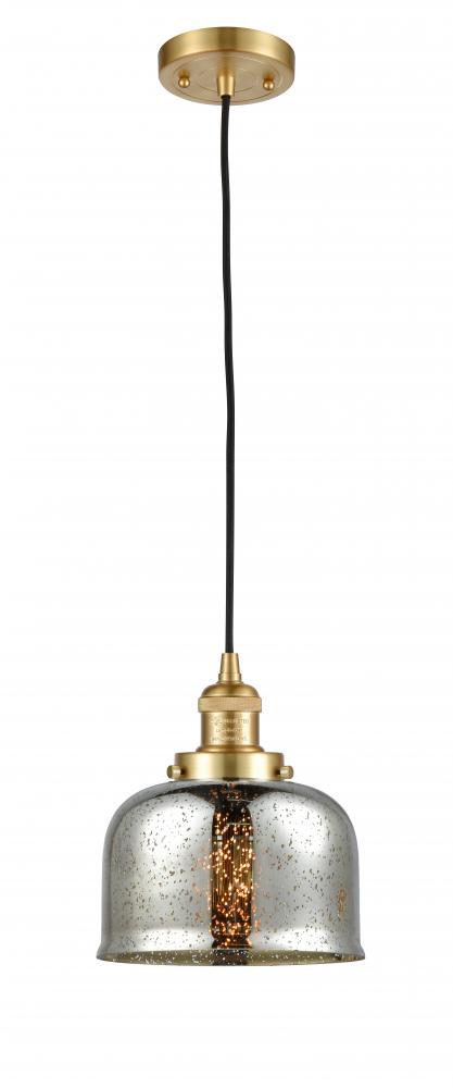 Bell - 1 Light - 8 inch - Satin Gold - Cord hung - Mini Pendant