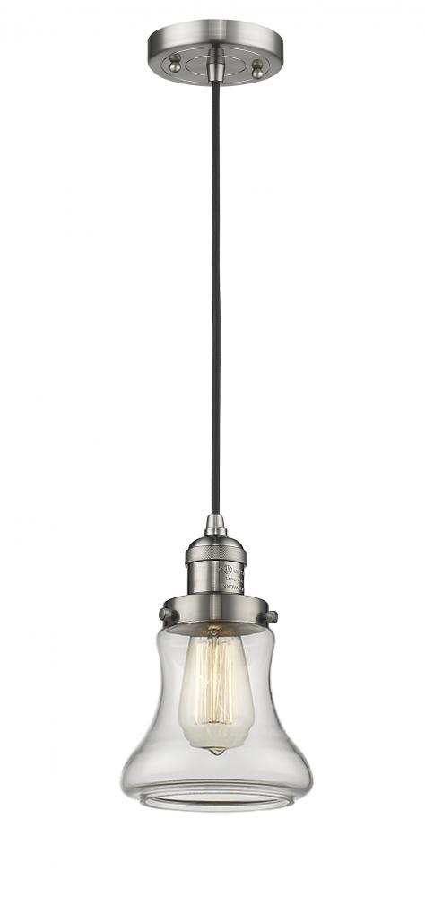 Bellmont - 1 Light - 6 inch - Brushed Satin Nickel - Cord hung - Mini Pendant