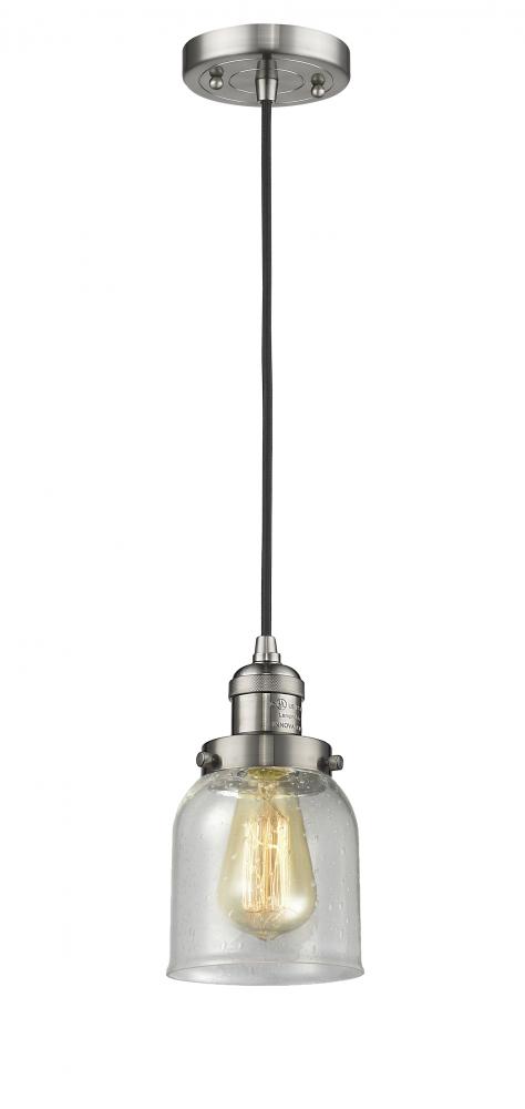 Bell - 1 Light - 5 inch - Brushed Satin Nickel - Cord hung - Mini Pendant