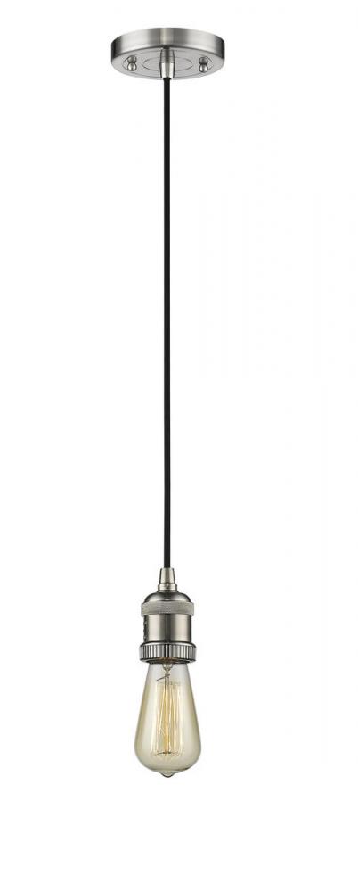 Bare Bulb - 1 Light - 3 inch - Brushed Satin Nickel - Cord hung - Mini Pendant