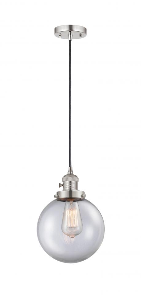 Beacon - 1 Light - 8 inch - Polished Nickel - Cord hung - Mini Pendant