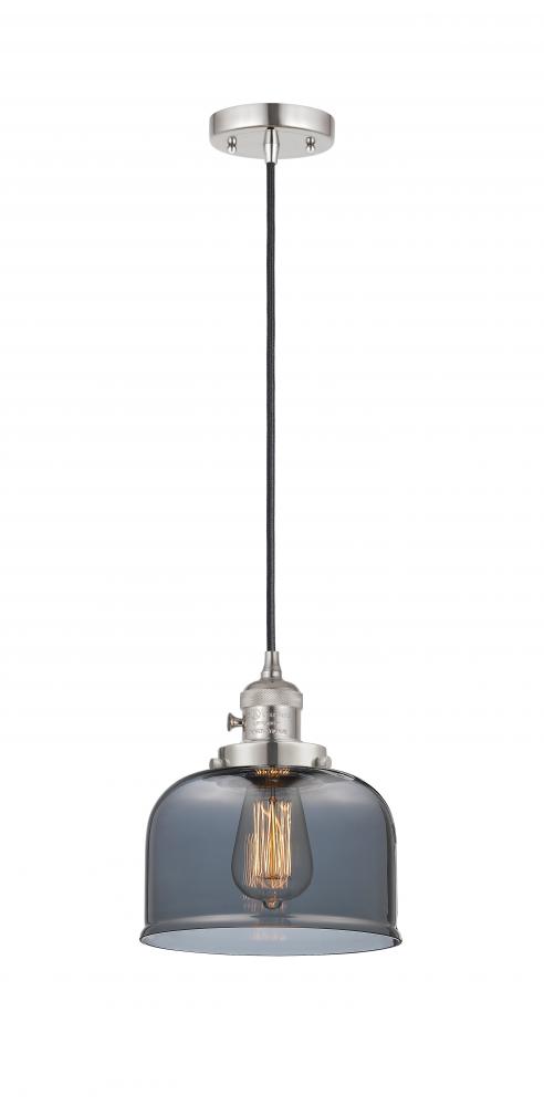 Bell - 1 Light - 8 inch - Polished Nickel - Cord hung - Mini Pendant