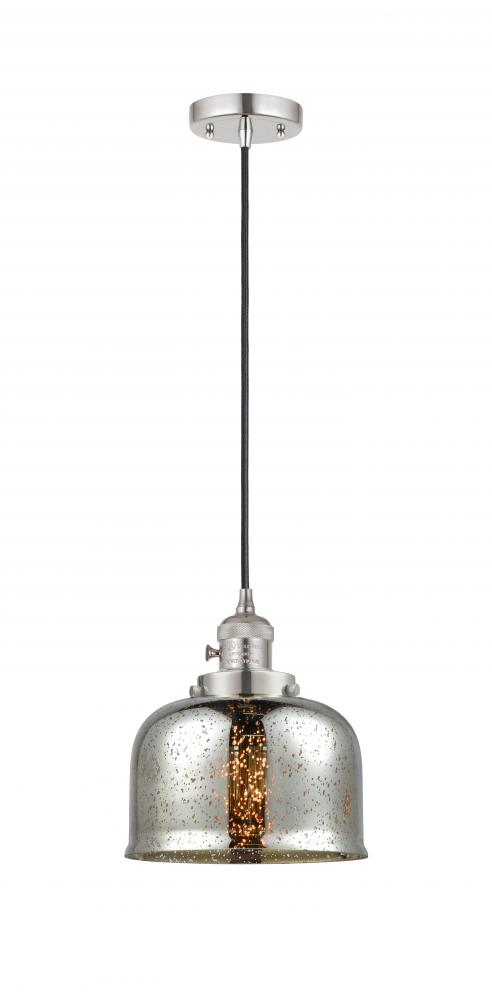 Bell - 1 Light - 8 inch - Polished Nickel - Cord hung - Mini Pendant