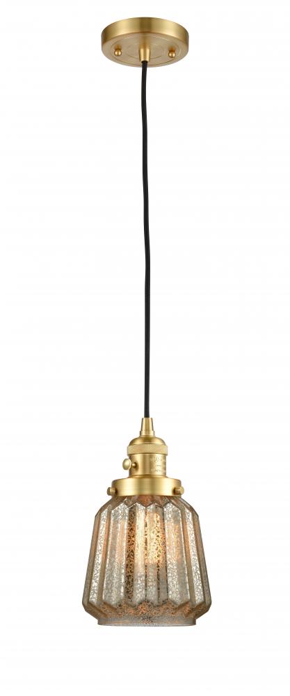 Chatham - 1 Light - 7 inch - Satin Gold - Cord hung - Mini Pendant