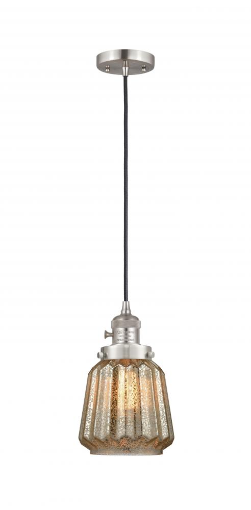 Chatham - 1 Light - 7 inch - Brushed Satin Nickel - Cord hung - Mini Pendant