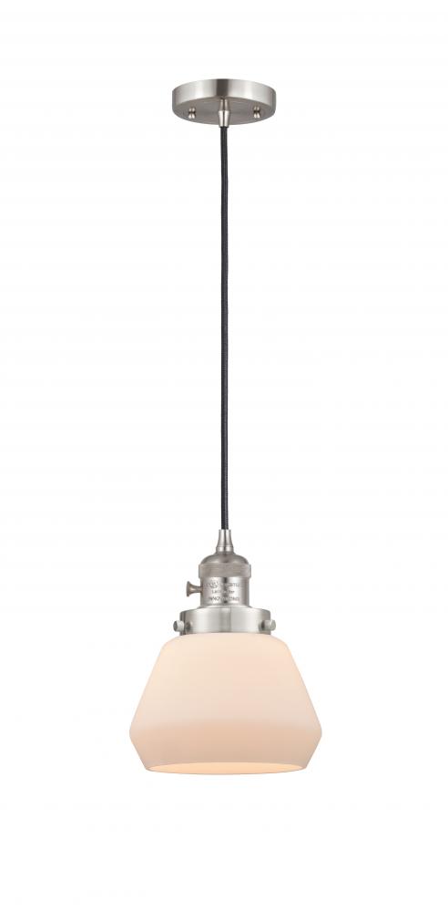 Fulton - 1 Light - 7 inch - Brushed Satin Nickel - Cord hung - Mini Pendant