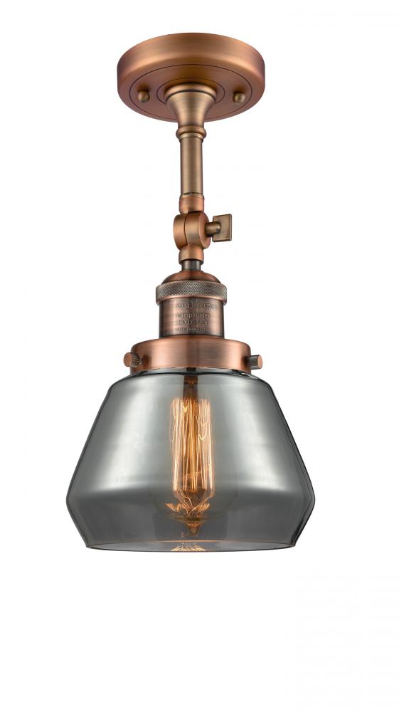 Fulton - 1 Light - 7 inch - Antique Copper - Semi-Flush Mount