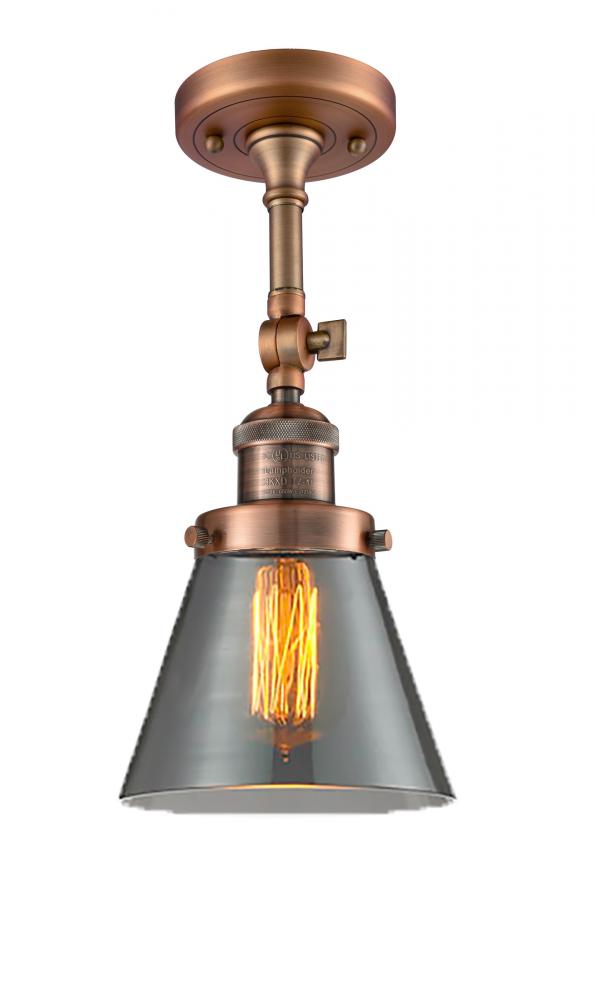 Cone - 1 Light - 6 inch - Antique Copper - Semi-Flush Mount