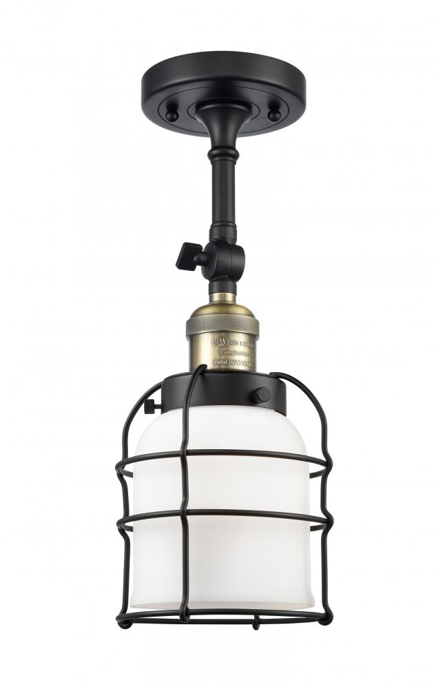 Bell Cage - 1 Light - 6 inch - Black Antique Brass - Semi-Flush Mount