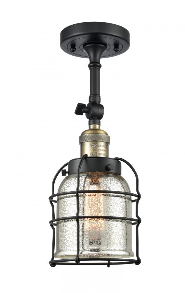 Bell Cage - 1 Light - 6 inch - Black Antique Brass - Semi-Flush Mount