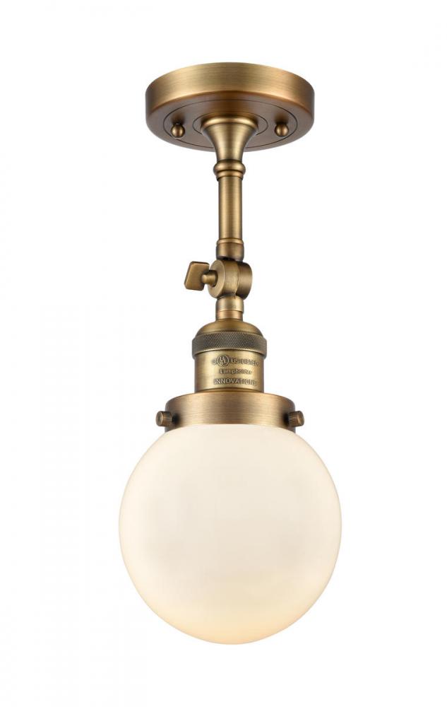 Beacon - 1 Light - 6 inch - Brushed Brass - Semi-Flush Mount