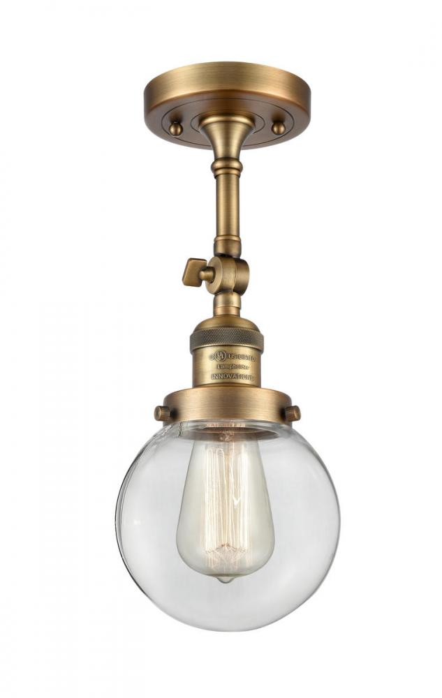 Beacon - 1 Light - 6 inch - Brushed Brass - Semi-Flush Mount