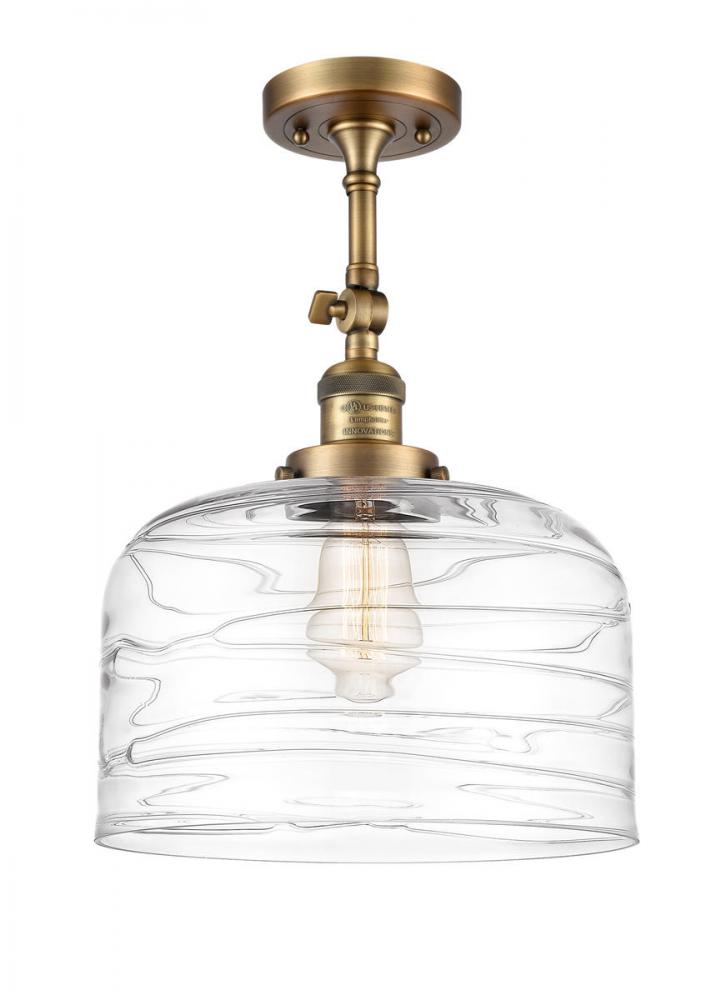 Bell - 1 Light - 12 inch - Brushed Brass - Semi-Flush Mount