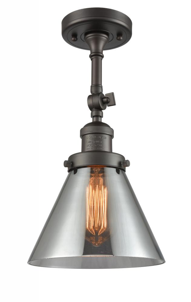 Cone - 1 Light - 8 inch - Oil Rubbed Bronze - Semi-Flush Mount