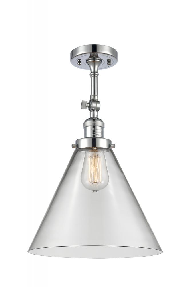 Cone - 1 Light - 12 inch - Polished Chrome - Semi-Flush Mount