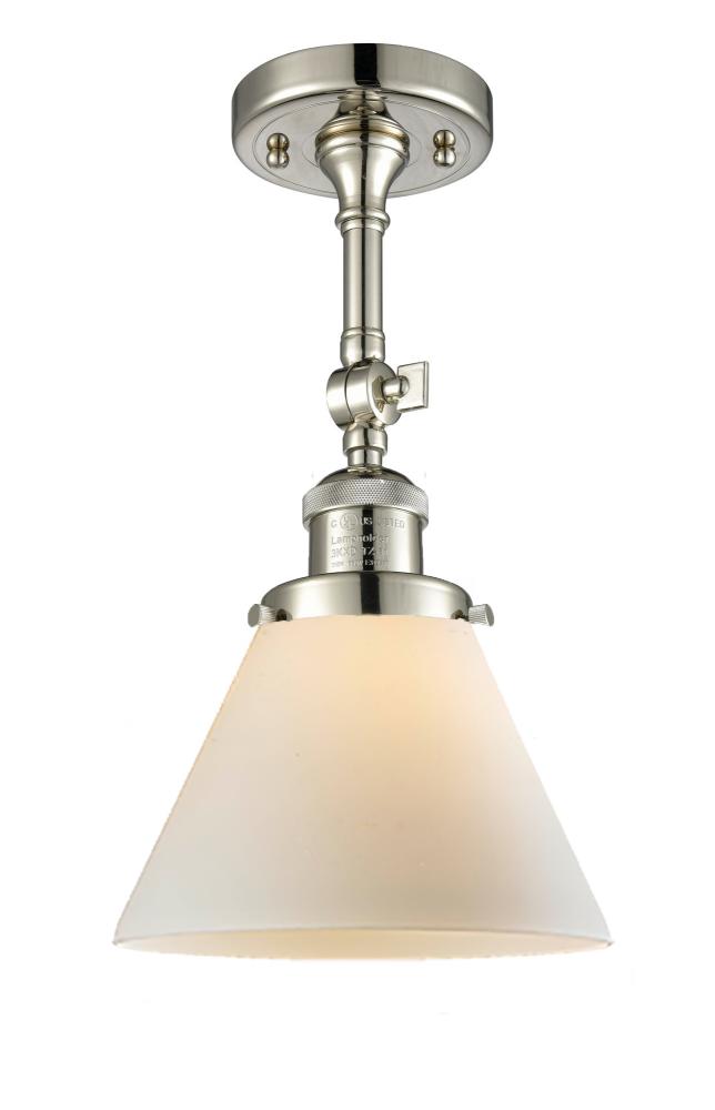 Cone - 1 Light - 8 inch - Polished Nickel - Semi-Flush Mount