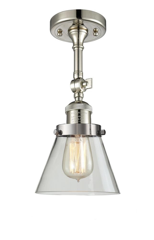 Cone - 1 Light - 6 inch - Polished Nickel - Semi-Flush Mount