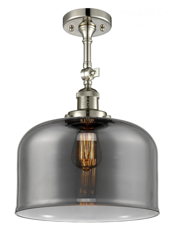 Bell - 1 Light - 12 inch - Polished Nickel - Semi-Flush Mount