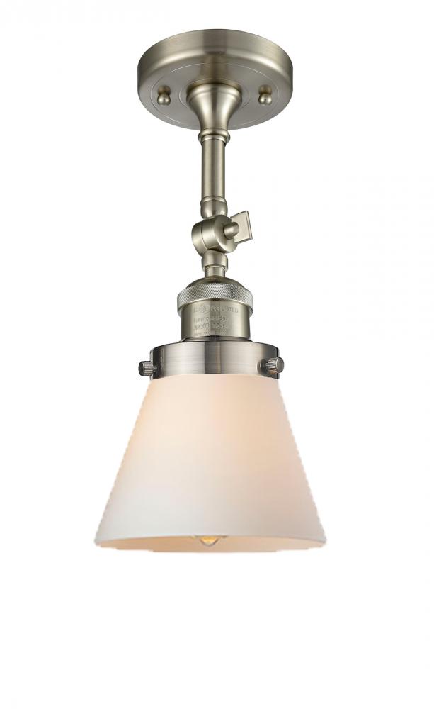 Cone - 1 Light - 6 inch - Brushed Satin Nickel - Semi-Flush Mount