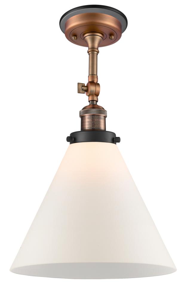 Cone - 1 Light - 12 inch - Antique Copper - Semi-Flush Mount