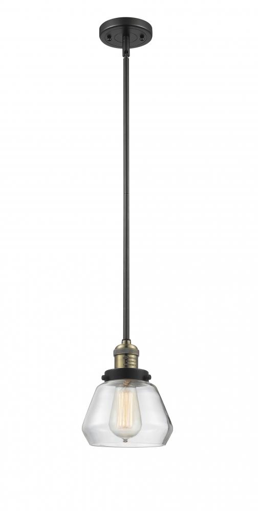 Fulton - 1 Light - 7 inch - Black Antique Brass - Stem Hung - Mini Pendant