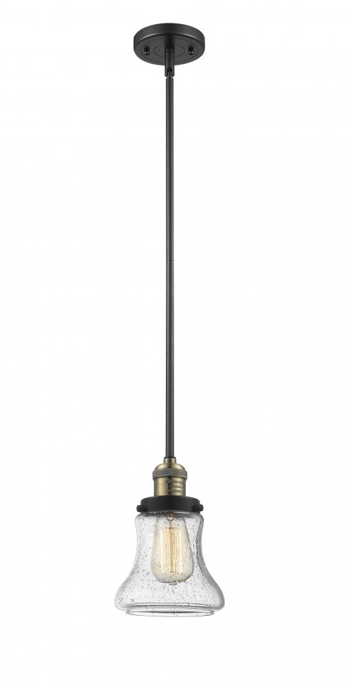 Bellmont - 1 Light - 7 inch - Black Antique Brass - Stem Hung - Mini Pendant