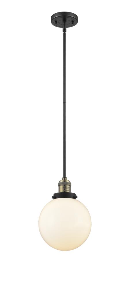 Beacon - 1 Light - 8 inch - Black Antique Brass - Stem Hung - Mini Pendant