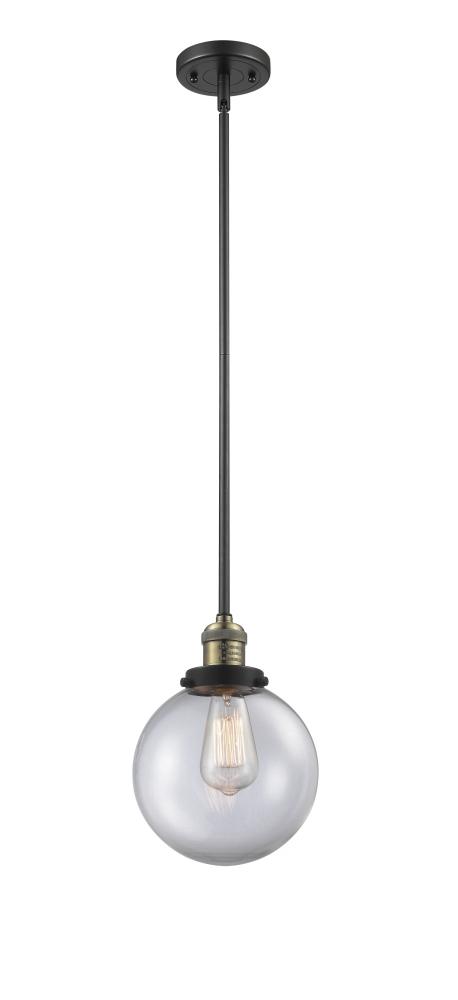 Beacon - 1 Light - 8 inch - Black Antique Brass - Stem Hung - Mini Pendant