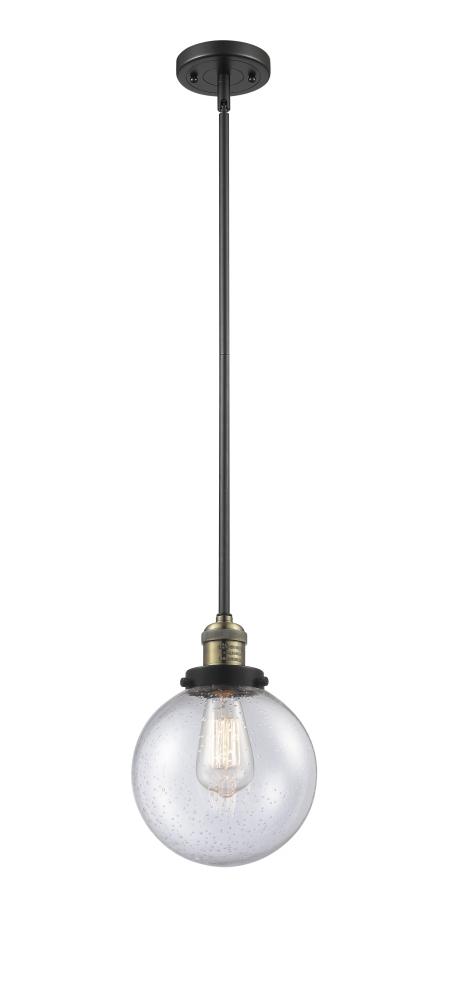 Beacon - 1 Light - 8 inch - Black Antique Brass - Stem Hung - Mini Pendant