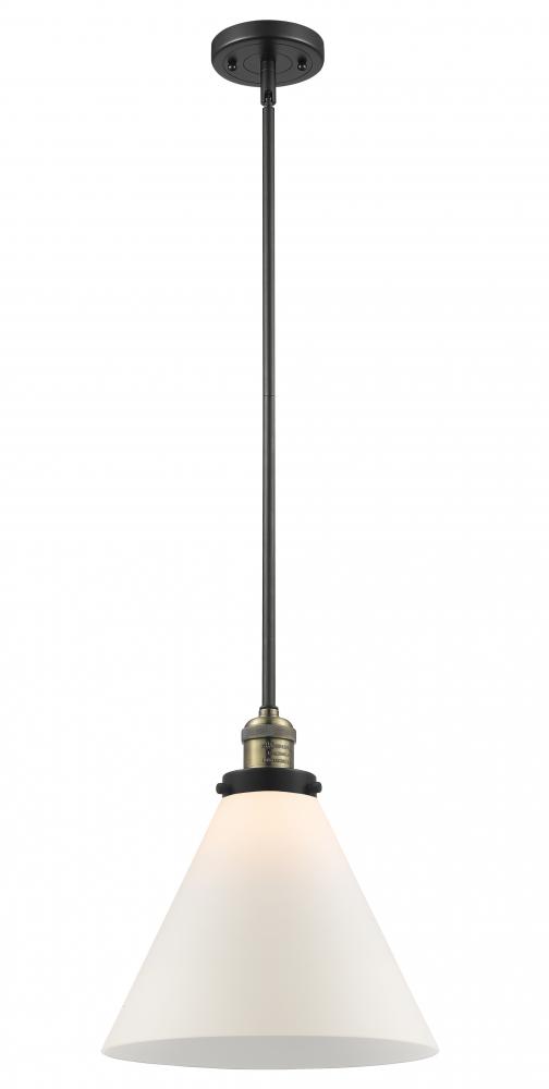 Cone - 1 Light - 12 inch - Black Antique Brass - Stem Hung - Mini Pendant
