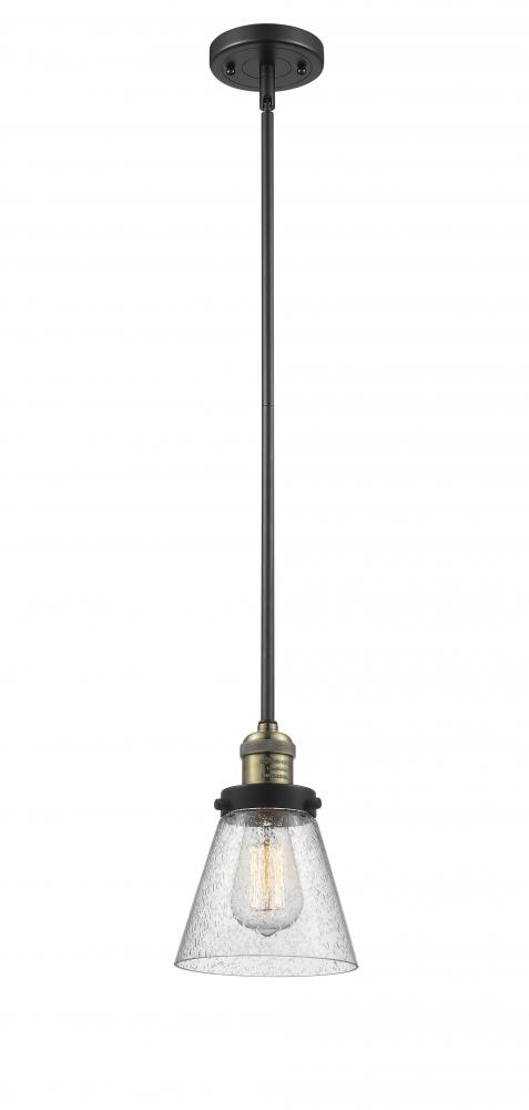 Cone - 1 Light - 6 inch - Black Antique Brass - Stem Hung - Mini Pendant