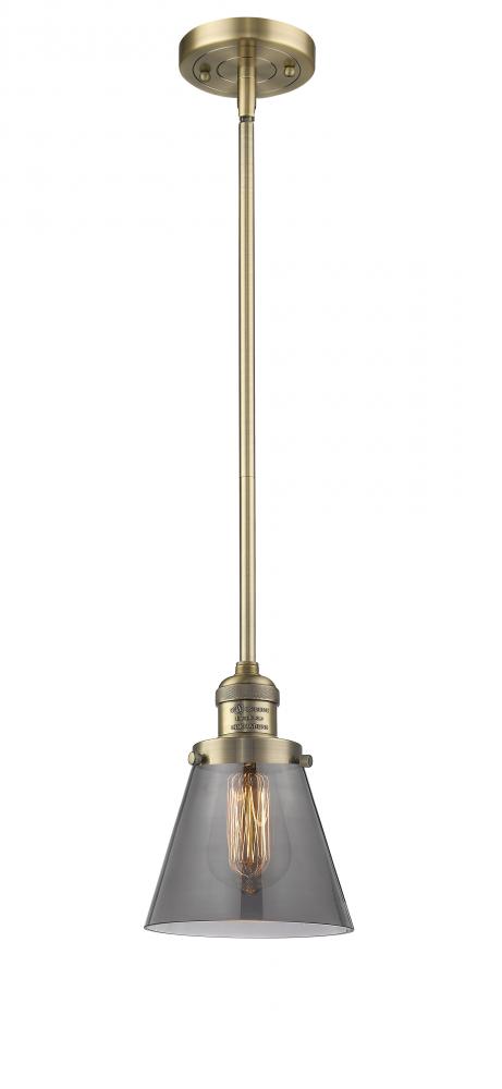 Cone - 1 Light - 6 inch - Brushed Brass - Stem Hung - Mini Pendant